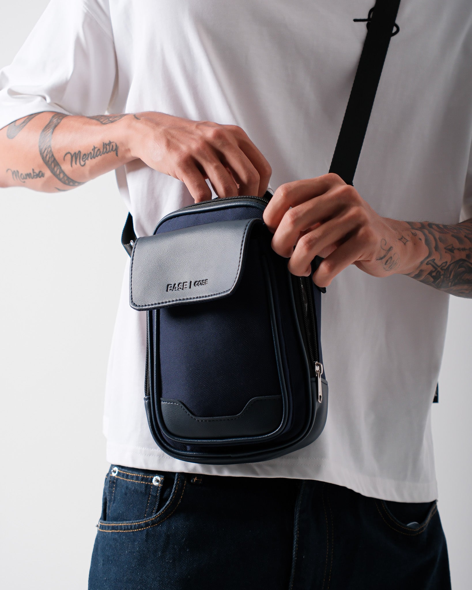 Monolith Vertical Crossbody - Navy