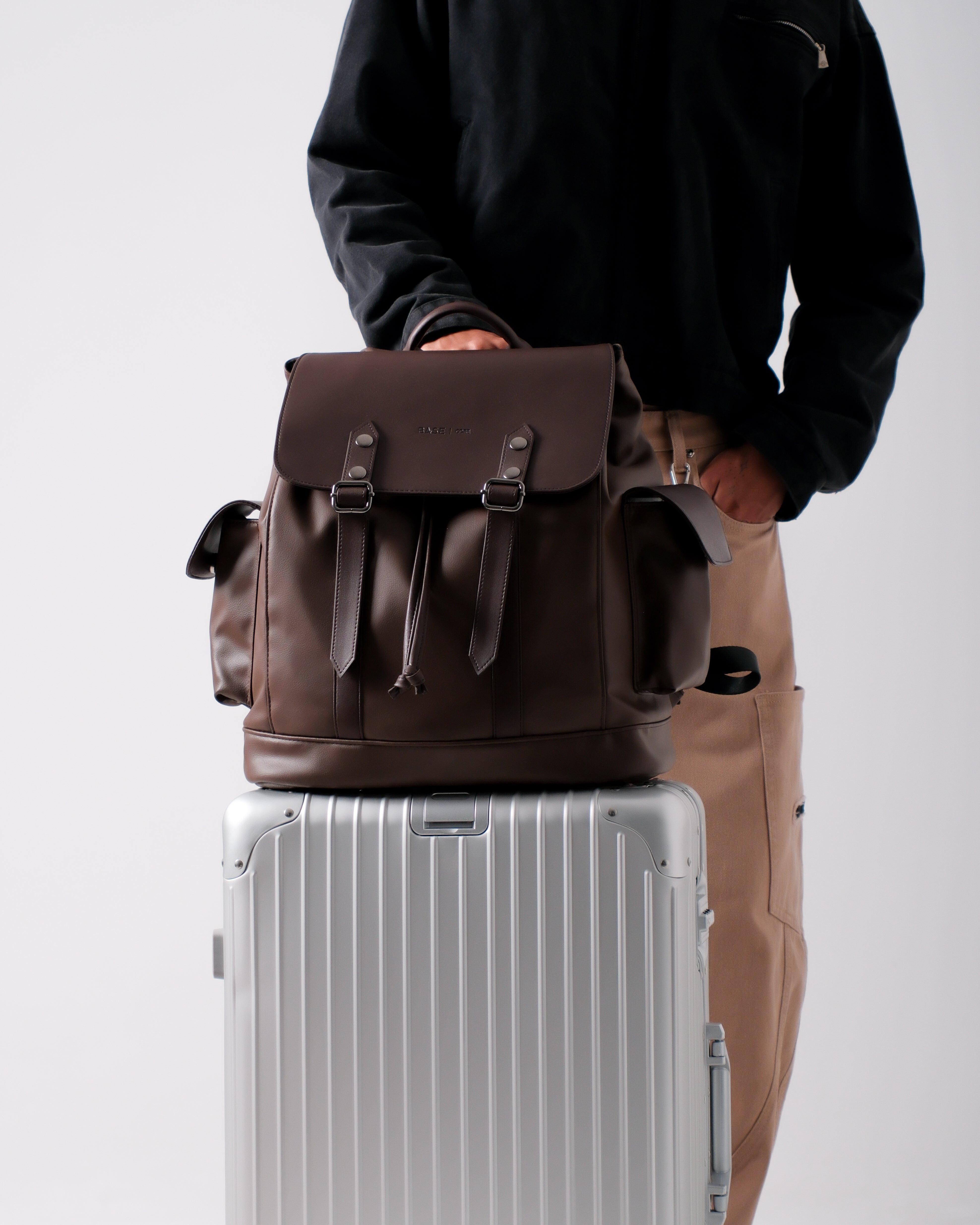 Heritage Leather Rucksack Large - Dark Brown